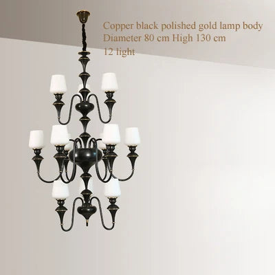 Lustre en cuivre avec abat-jour en verre moderne et élégant — LZ4X9P