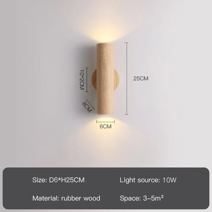Applique murale LED en bois pour décoration intérieure et extérieure — LZ4X9P2