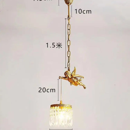 Lustre LED en cristal avec ailes d’ange style européen luxueux — LZ4X9P2Q