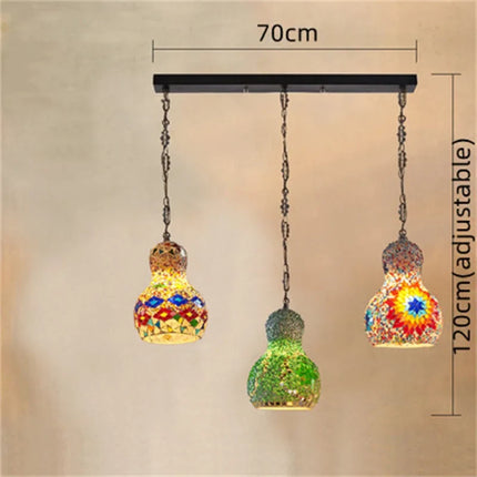 Lustre suspension en mosaïque turque colorée style art déco romantique — LZ4X9P2