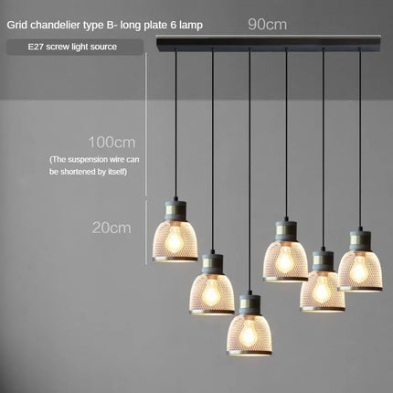Suspension en ciment avec abat-jour en fer forgé style loft industriel — LZ4X9P2