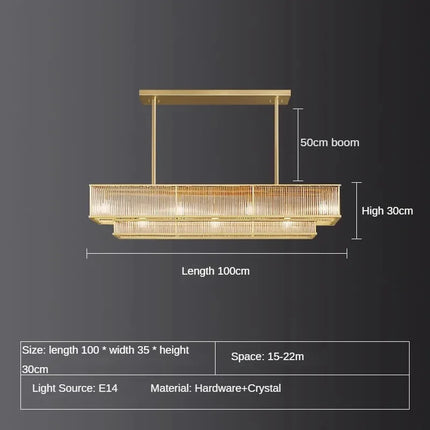 Lustre circulaire rétro en cristal pour décoration intérieure — LZ4X9M