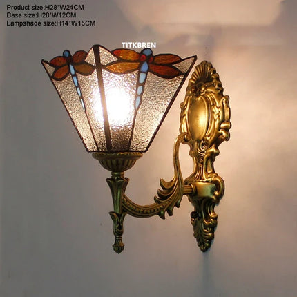 Applique murale décorative en verre avec fleurs turques et abat-jour baroque — LZ4X9T2