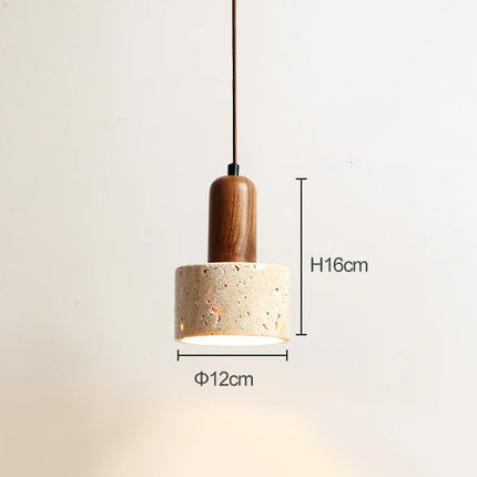 Suspension en travertin jaune style japonais wabi-sabi pour chambre et restaurant — LZ4N7Q2