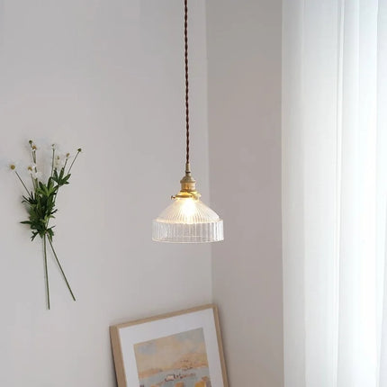 Suspension vintage en laiton avec verre japonais pour éclairage intérieur — LZ4X9M