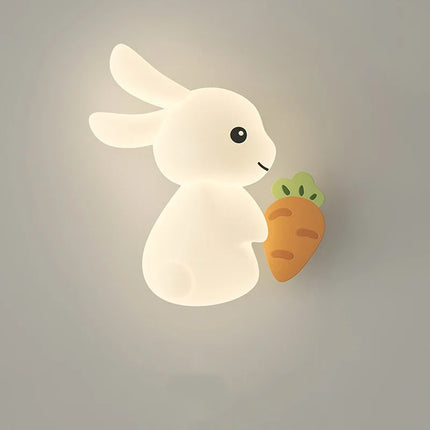 Applique murale enfant avec motif lapin, carotte et nuage lumineux — LZ4T9Q2N