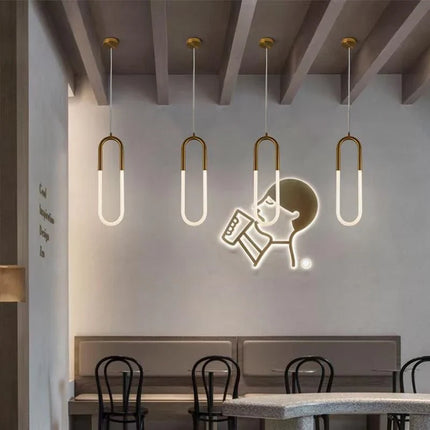 Suspension Anneau suspendu en or LED
