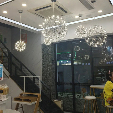Lustre boule LED scintillante style nordique décoratif étoile — LZ4X9Q2