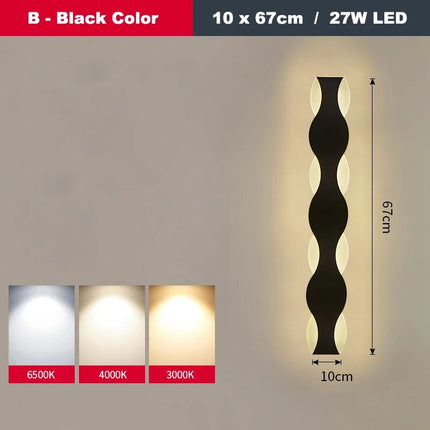 Applique murale LED design vague pour couloir intérieur — LZ4XJ9