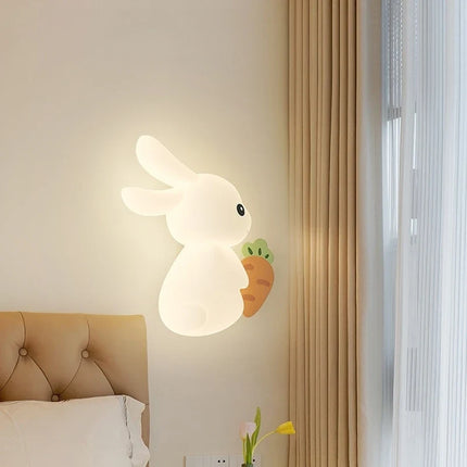 Applique murale enfant avec motif lapin, carotte et nuage lumineux — LZ4T9Q2N