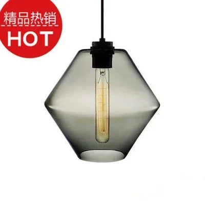 Lustre suspendu en verre transparent au design moderne et élégant — LZ4X9J