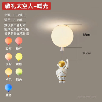 Plafonnier LED nordique créatif forme astronaute ballon pour enfants — LZ4X9QJ