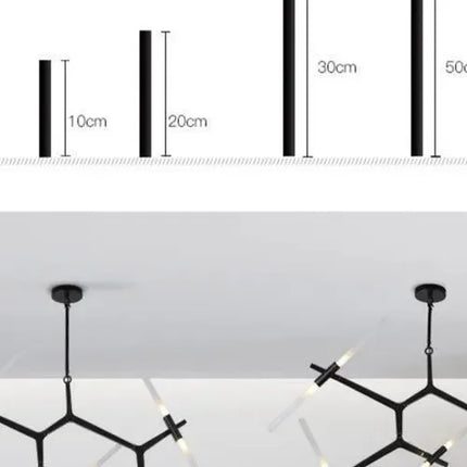 Suspension lustre moderne tube LED en verre pour décoration — LZ4X9P2