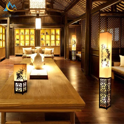 Lampadaire en bois massif au design moderne avec éclairage LED — LZ4X9T