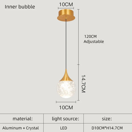 Lustre nordique en cristal pour décoration moderne et élégante — LZ4X9T