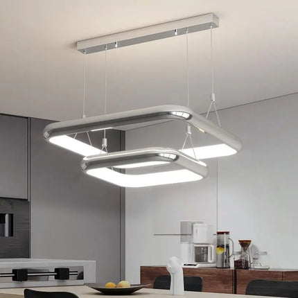 lustre moderne led suspension carrée perle pour maison