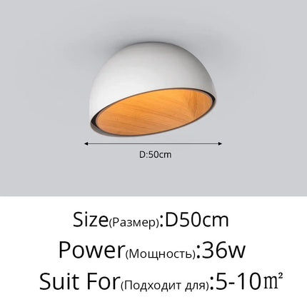 Lustre LED bois moderne grain naturel pour balcon et couloir — LZ4X9P2