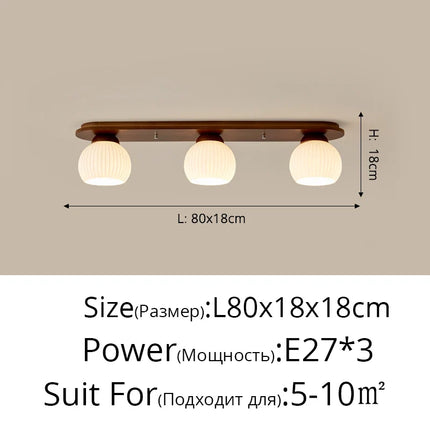 Lustre suspension nordique rondins bois massif style tatami japonais — LZ4X9P2