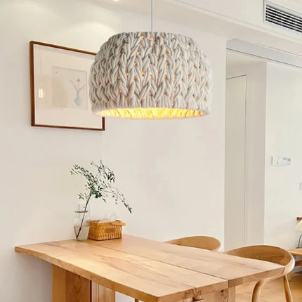 Lustre suspension intérieur en corde tissée à la main — LZ4X9JQ