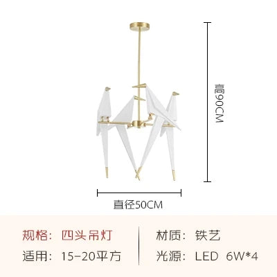Suspension LED design nordique en acrylique forme oiseau — LZ4X9P