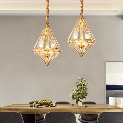 Suspension en cristal doré au design nordique élégant — LZ4X9P