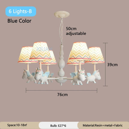Lustre suspension dessin animé licorne pour chambre d’enfant — LZ4P9XQ