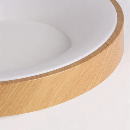 Plafonnier LED rond ultra-fin effet grain de bois — LZ4X9P2Q