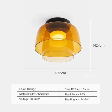 Plafonnier LED design nordique en verre bol simple — LZ4X9J2