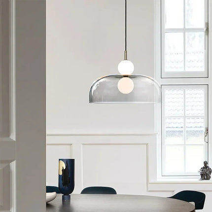 Suspension nordique à double globe en verre pour cuisine et salle à manger — LZ4X9P