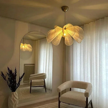 Suspension en tissu Wabi Sabi forme fleur pour salon et salle à manger — LZ4X9T