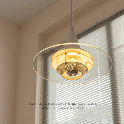 Lustre suspension Bauhaus en verre clair pour restaurant — LZ4X9M