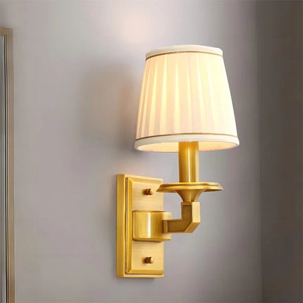 applique murale led en cuivre avec housse en tissu de qualité