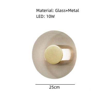 Applique murale elliptique en verre et métal doré — LZ4X9P