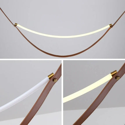 Suspension LED design avec ceinture en cuir pour luminaire décoratif — LZ4P9X