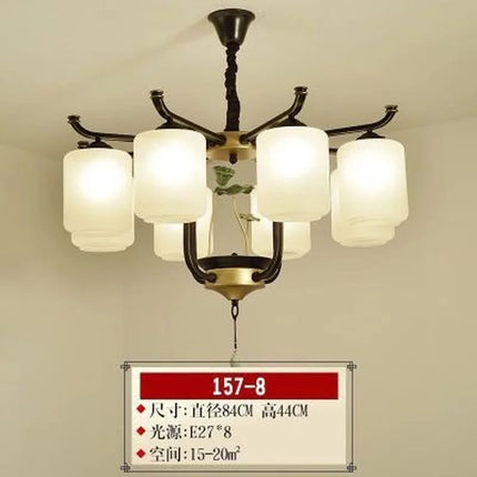 Lustre suspension rétro chinois pour éclairage chaleureux et élégant — LZ4P9X