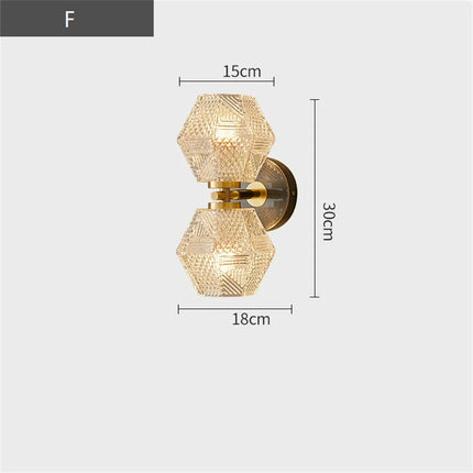 Applique murale décorative en cuivre et verre avec LED intégrée — LZ4X9Q7
