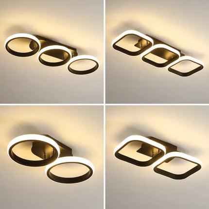 Plafonnier LED moderne forme ronde et carrée pour intérieur — LZ4X9P2