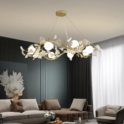 Suspension luxe au design ginkgo pour éclairage moderne et élégant — LZ4D7Q9