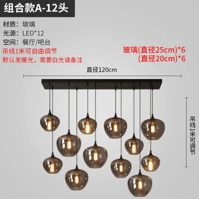 Lustre suspension en verre style nordique pour restaurant et café — LZ4X9T