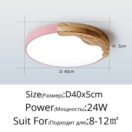 Plafonnier LED encastrable rond style nordique romantique macarons — LZ4X9P2