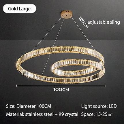 Lustre suspension LED cristal luxe décoratif — LZ4X9P