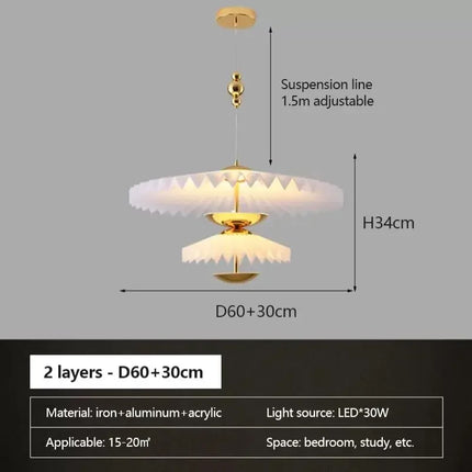 Lustre LED plissé pliant au design minimaliste soucoupe volante — LZ3F9X