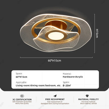 lustre doré à led au style luxueux pour intérieur élégant