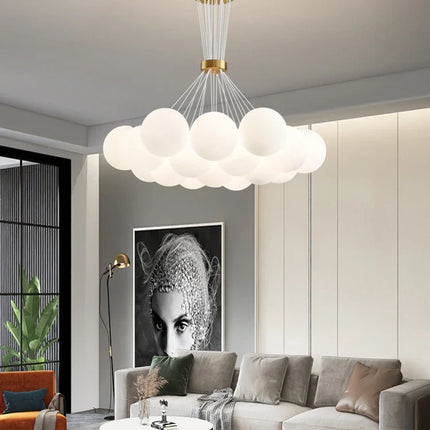 Lustre sphérique LED réglable en hauteur pour décoration moderne — LZ4QX9