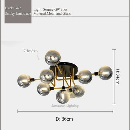 Plafonnier LED en verre au design contemporain pour intérieur — LZ4X9P