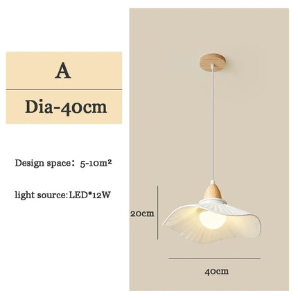 Lustre suspension nordique en bois et tissu pour intérieur — LZ4X9P