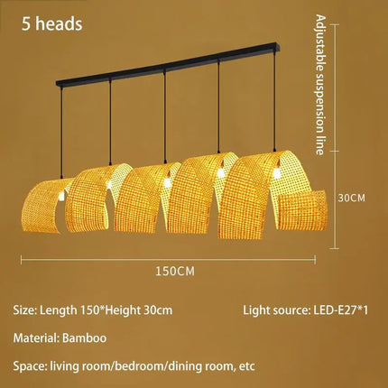 Lustre suspension en bambou style japonais pour déco zen asiatique — LZ4X9T2