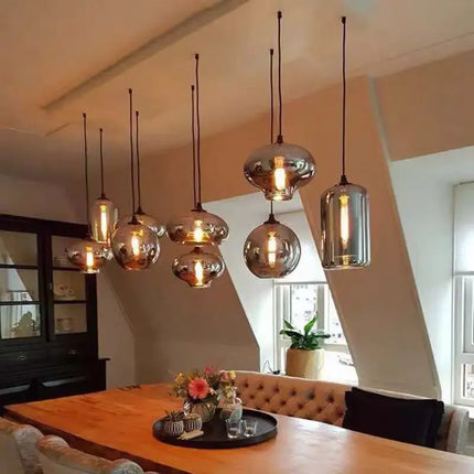 suspension à led en verre design pour décoration intérieure moderne