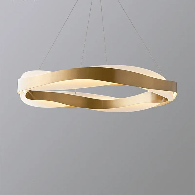 Suspension lustre anneau doré au design nordique moderne — LZ4X9P