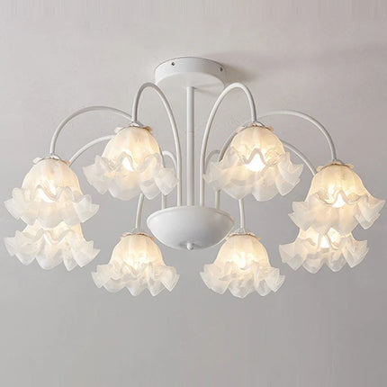 Lustre en verre à pétales pour décoration intérieure kawaii — LZ4X9T